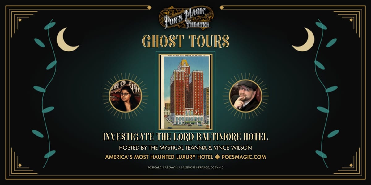 Lord Baltimore Hotel Ghost Tours event artwork