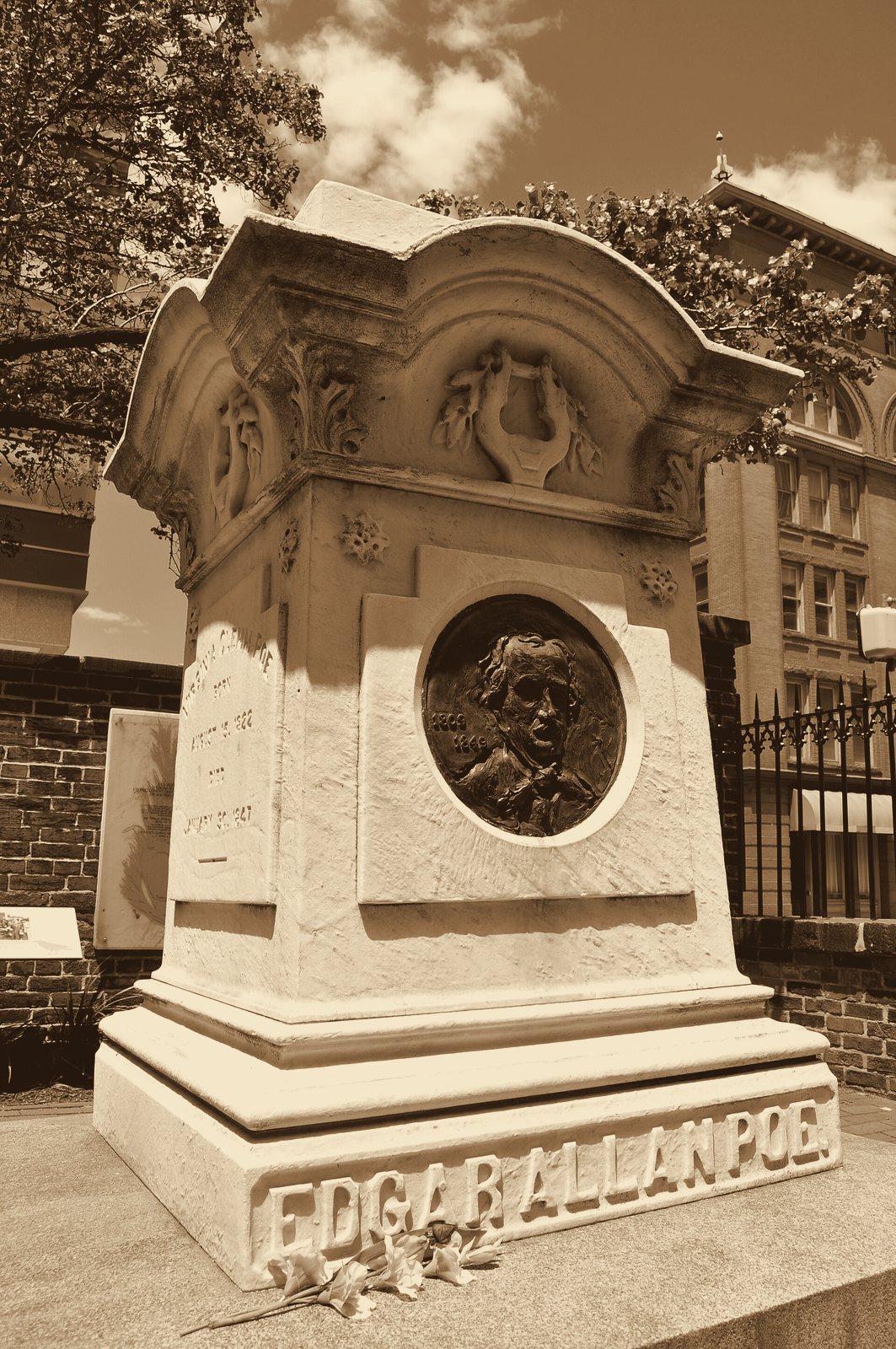 Edgar Allan Poe’s monument at Westminster Burying Ground